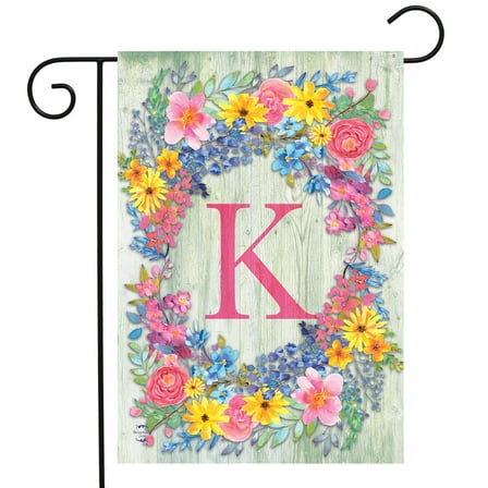 Briarwood Lane Spring Monogram Letter K Garden Flag