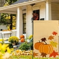 Happy Thanksgiving Day Garden Flag,Pumpkin Turkey Double Sided Hello