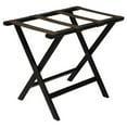 thumbnail image 1 of Wooden Mallet LR-BKBRN Deluxe Straight Leg Luggage Rack with Brown Straps - Black, 1 of 1
