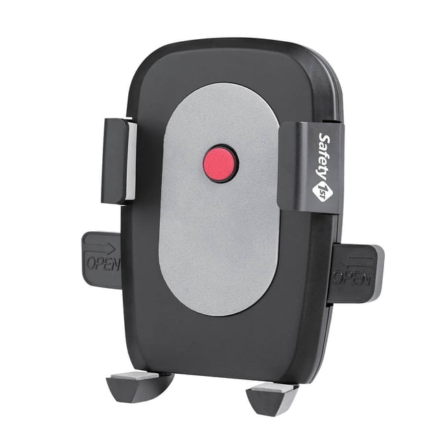 Accesorio de Seguridad Safety 1st 161223 / Porta celular para carriola negro con cierre de velcro y laterales antideslizantes, botón de liberación rápida y rotación de 360 grados para fácil acceso al celular en el mango de la carriola, ideal para mantener el celular seguro y a la mano durante paseos.