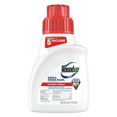 Roundup Weed & Grass Killerâ‚„ Concentrate, Use In and Around Flower Beds, Walkways and other areas of your yard, 16 fl. oz.