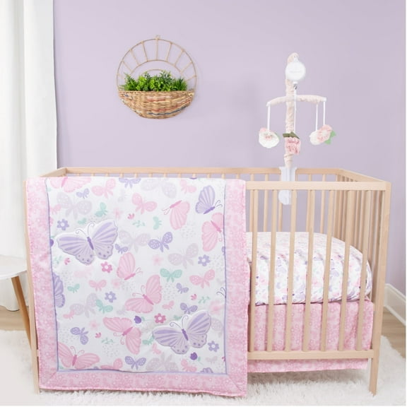 The Peanutshell Crib Bedding, Boho Celestial Baby Crib Bedding Set & Stuffie Plush Toy, 4-Piece Set