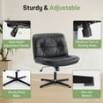 thumbnail image 6 of Criss Cross Chair, Cross Legged Office Chair, Wide Comfort Desk Chair, No Wheels Armless Computer Task Chair, Swivel Comfy Home Chair, Height Adjustable, 6 of 8