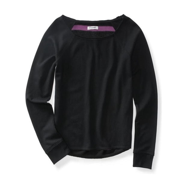 Suéter de punto suave Aeropostale para mujer negro extra pequeño