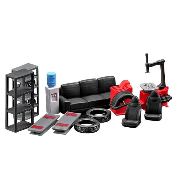 Diorama 1:64 Scale Car Repair Model Set, Garage Workshop Tuning Scene Display Tool Model Accessories