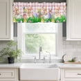 thumbnail image 3 of Easter Bunny Rod Pocket Curtain Valance, Spring Easter Eggs Floral Pink Plaid Farmhouse Window Valance for Living Room, Bedroom, Kitchen 42"W x 12"L, 3 of 9