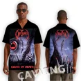 thumbnail image 2 of CAVVING-camisas informales de manga corta para hombre y mujer, camisas transpirables, sueltas, con estampado 3D de banda obituaria, a la moda, 2 of 5