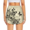thumbnail image 3 of Picia Vintage Floral Pattern Women's 2 in 1 Athletic Running Shorts High Waisted Workout Casual Gym Sweat Shorts with Comfy Liner Zipper Pockets-XX-Large, 3 of 9