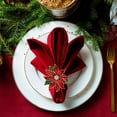 thumbnail image 2 of Dalrosia Christmas Napkin Rings Set of 6 Poinsettia Napkin Rings Gold Christmas Napkin Holder for Cloth Napkins Thanksgiving Christmas, 2 of 5