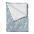 thumbnail image 2 of Pastel Soft Flannel Fleece Throw Blanket, Design of Big Striped Leaf Silhouettes Simplistic Garden Art, Cozy Plush for Indoor and Outdoor Use, 60" x 80", Mauve Blue Grey, by Ambesonne, 2 of 5