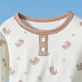 thumbnail image 4 of NOLDARES Toddler Baby Boy Clothes Long Sleeve Crewneck Sweatshirt with Pants Spring Fall Winter Outfits(Khaki,1-2 Y), 4 of 5