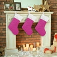 thumbnail image 7 of Coolnut 2PCS Christmas Stocking Purple Pink Color Xmas Stockings Decoration for Family Holiday Party Ornaments Decor Fireplace, 17.7 x 12 Inch, 7 of 7