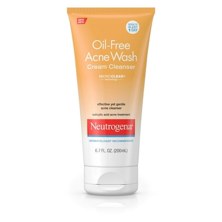 Neutrogena Oil-Free Acne Face Wash Cream Cleanser, 6.7 fl.