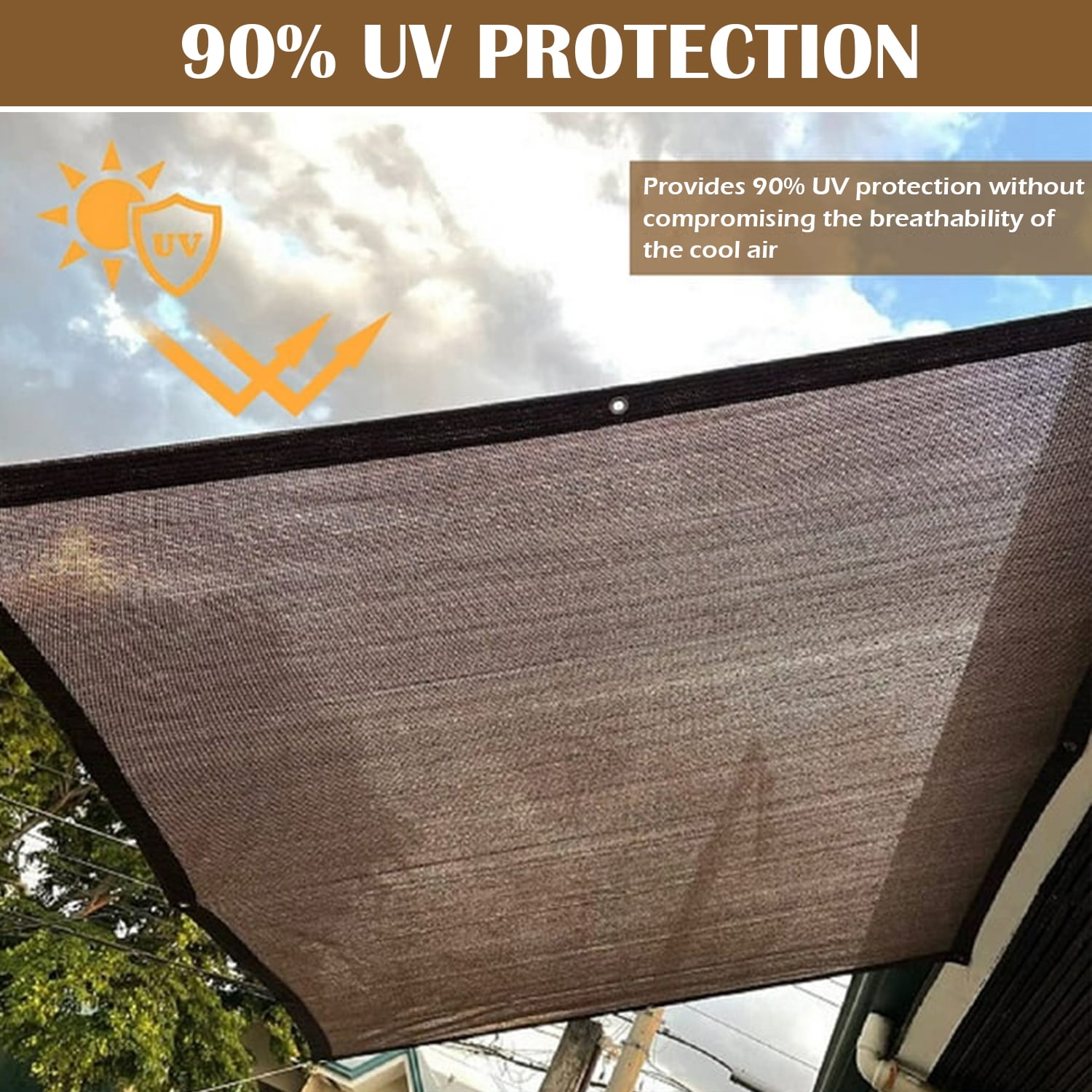 Ayamaya 10' x 6.6' UV Resistant Coffee Shade Cloth