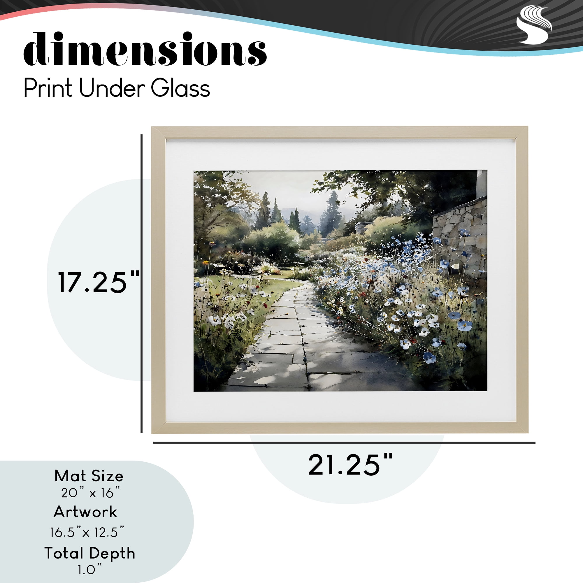 Stupell Industries Garden Pathway in Summer Light Birch Framed Print Under Glass, design by Franklyn Gregory