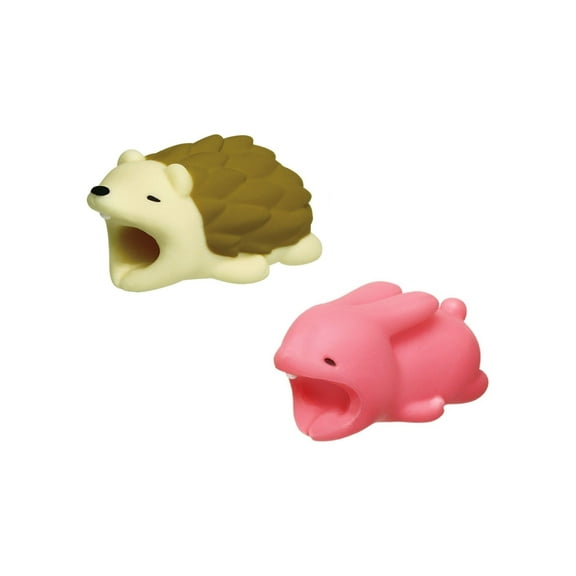 Cable Protectors Animal Biters Perfect for Lightning Cables and All Androids and iPhones - 2pk Hedgehog Bunny