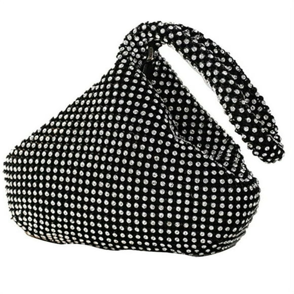 Women‘s Triangle Bling Glitter Purse Rhinestones Clutch Evening Luxury Bags for Party Prom Black