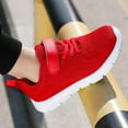 thumbnail image 5 of Tfken Big Girls Badminton Walking Shoes Platform Hook & Loop Relaxed Fit Outdoor Sneakers For Kids Red Size 10-10.5 Years, 5 of 7