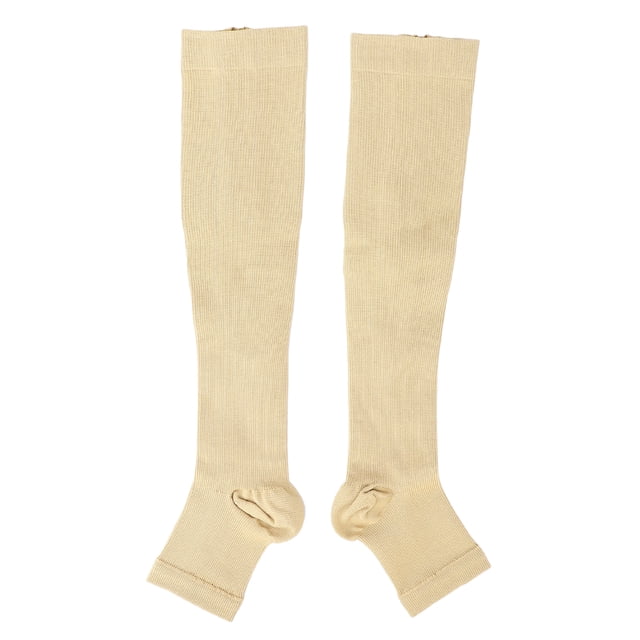 Chaussettes de Compression, Bas de Compression Respirants à Fermeture Éclair Bout Ouvert Durabilité Éprouvée