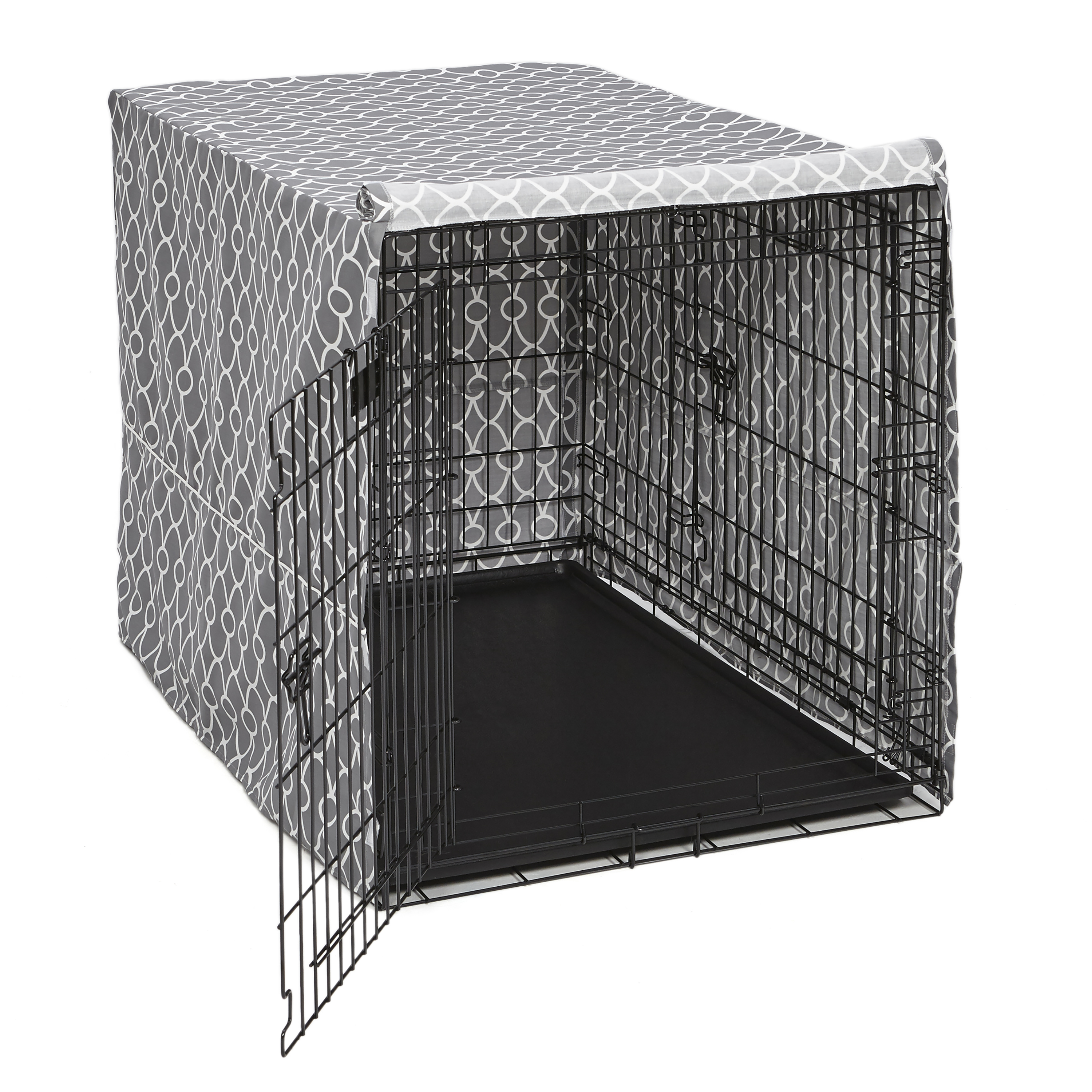 Dog Crate Cover with 1 2 3 Doors Oxford Fabric Pet Kennel Cover Universal Fit for 24 30 36 42 48 Inch Dog Crate Pockets and Mesh Window for Small Medium and Large Dog 