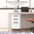 thumbnail image 3 of HOMCOM Lockable Vertical File Cabinet with Lock, 3 Drawer Filing Cabinet with Hanging Bars for Letter and A4 Size, White, 3 of 7