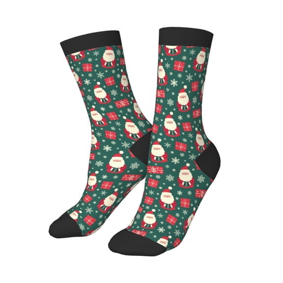 Kids Girls Boys Socks - Santa Claus Comfort Breathable Crew Socks for Boys Girls Kids, Soft Athletic Running Socks for Boys Socks 6-10 Years Old