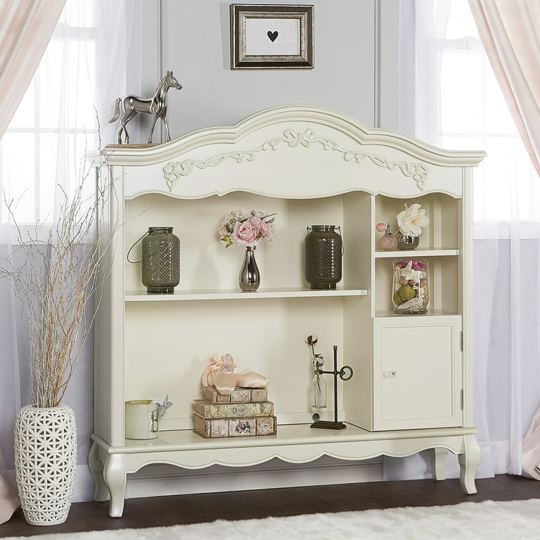 Evolur Aurora Hutch and Bookcase, Ivory Lace