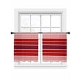 thumbnail image 2 of Red Striped Semi Sheer Curtains 54 Inch Length 2 Panels Set, Modern Minimalist Gradient Lines Country Sheer Kitchen Curtain Privacy Voile Window Curtain for Living Room Bedroom Rod Pocket Drapes, 2 of 7