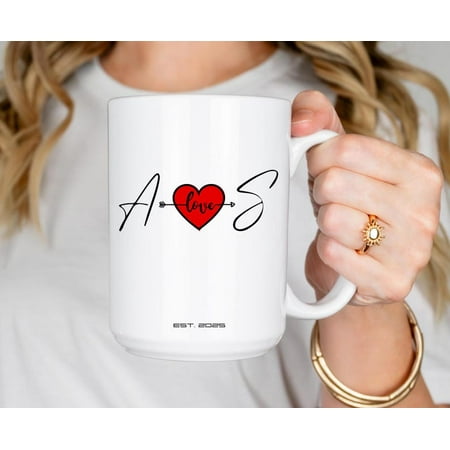 

Personalized Initials Mug Couple s Initials Custom Coffee Cup Monogrammed Tea Mug Wedding Gift Anniversary Present Ceramic Mug 15Oz