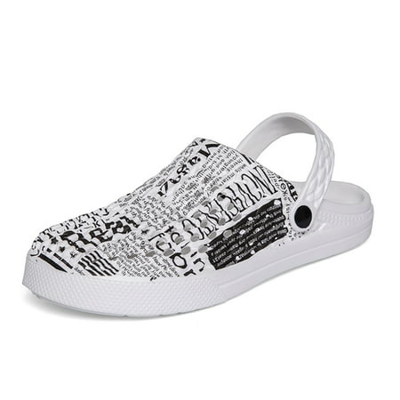 

Lopsie Men s Garden Sandals Beach Hole Sandals Leisure Outdoor Fashion White Wading Sandals US Size 6.5