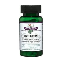 Vitanica Iron Extra, Iron Supplement Enhanced Absorption, Non-GMO, Vegan, 60 Capsules