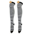 thumbnail image 3 of roadlitg Thigh High Socks for Women Stretchy Over the Knee Long Socks Thin Stripes Printed Cute Party Socks, 3 of 4