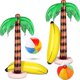 thumbnail image 1 of 6 Pieces Inflatable Palm Trees Jumbo Coconut Trees Colorful Beach Balls Rainbow Color Balls Beach, 1 of 5