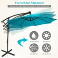 thumbnail image 5 of Gymax 10Ft Offset Hanging Umbrella Patio Outdoor w/ 32 Solar LED Lights Turquoise, 5 of 7