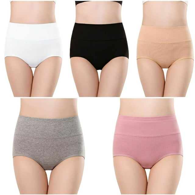 Plebaso Culottes en Coton Taille Haute pour Femmes, Couvrance Totale, Culottes pour Dames, Multipack, Tailles Régulières et Plus