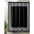 thumbnail image 2 of Shower Curtain Geometric Greek Key Design Shower Curtains for Bathroom, Waterproof Polyester Shower Curtain Set with Hooks, Small Stall Size 36" x 72" Black, 2 of 6