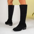thumbnail image 4 of SACFOF Women's Knee High Boots Square Toe Chunky Block Heel Long Boots for Women Comfortable Low Heel Womens Boots, 4 of 6