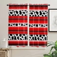 thumbnail image 3 of Cow Pattern Striped Red Small Curtain Rod Pocket Short Curtains Half Drapes Partition Cabinet Door Window Curtains Home Decor, 3 of 6