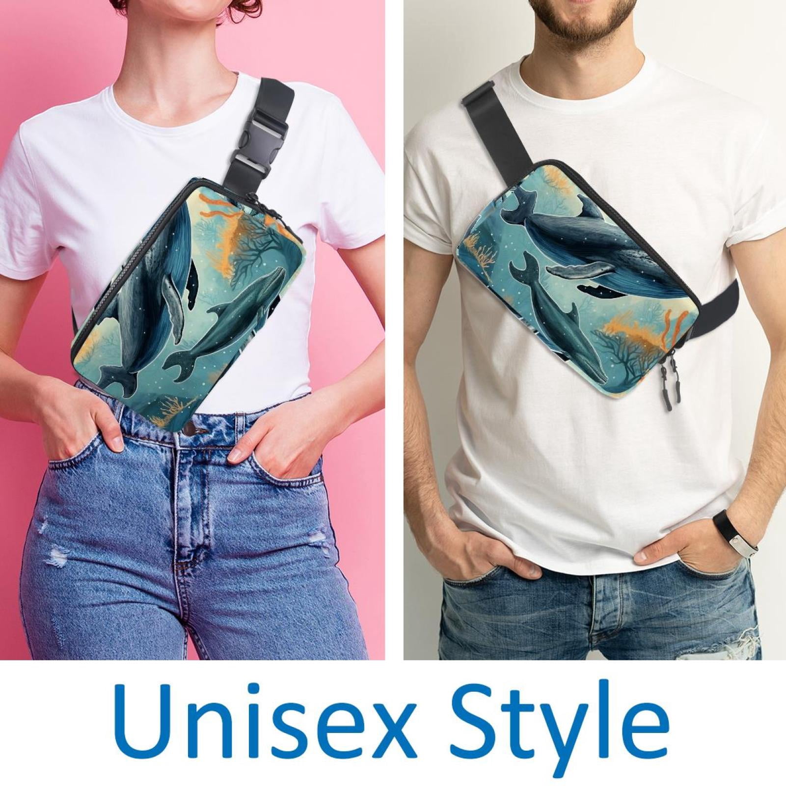 Whales Running Belt Fanny Packs Waist Packs with Extension Strap Unisex Lightweight Adjustable
