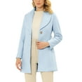 thumbnail image 1 of INSPIRE CHIC Juniors Mignon Col Rabattu à Simple Boutonnage Long Manteau Trench Ceinturé, 1 of 7