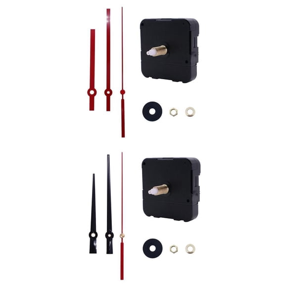 2 juegos de mecanismo de reloj de movimiento de reloj de pared de de plástico para bricolaje y reparación