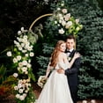 thumbnail image 5 of Huloretions 7.2x4 FT Wedding Backdrop Stand Metal Gold Wedding Arch Backdrop Stand Balloon Arched Frame for Ceremony Birthday Party Graduation Bridal Baby Shower Anniversary Background Decoration, 5 of 8