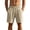 PW107_Khaki, variant on Mens Bermuda Linen Shorts Knee Length Elastic Waist Drawstring Shorts Casual Wide Leg Summer Shorts with Pockets Light Blue S