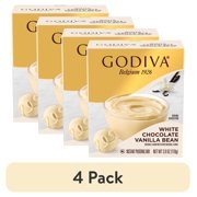 (4 pack) Godiva White Chocolate Vanilla Bean Instant Pudding Mix, 3.9 oz Box