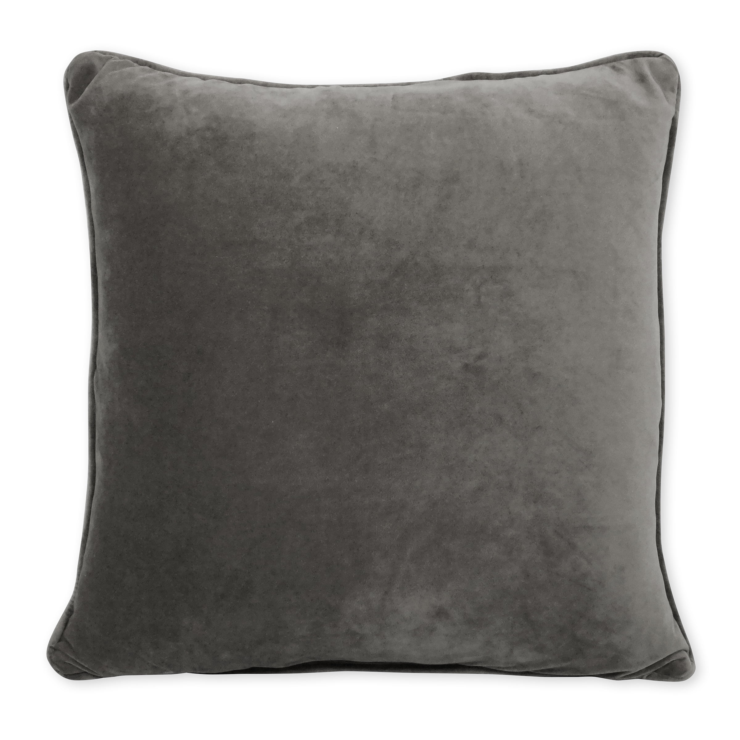 Better Homes & Gardens Quilted Velvet Decorative Square Throw Pillow, 19" x 19", Pack of 2, Dark Gray