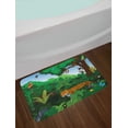 thumbnail image 2 of Jaguar Bath Mat, Animals in Rainforest Exotic Birds Snakes and Tapirs Tropical Jungle Illustration, Plush Bathroom Decor Mat with Non Slip Backing, 29.5" X 17.5", Multicolor, by Ambesonne, 2 of 2