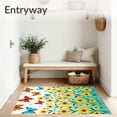thumbnail image 3 of ODIKA 3'x5' Machine Washable Non-Slip Area Rug, DIY Meadow Pillow Cushion Yarn Hook Embroidery High Traffic Rug with Pad, Yellow, 742806, 3 of 8