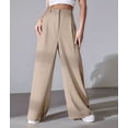 thumbnail image 5 of Women'S Dressy Trousers Solid Color Straight Leg Suit Pants Khaki XL, 5 of 7