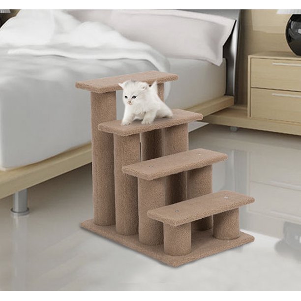 PawHut 25" 4Step MultiLevel Carpeted Cat Scratching Post Pet Stairs