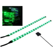 Miheal LED Light Strip Computer Lighting Green, Magnetic, Molex Connector, 2pcs LED Strip for PC Case Lighting Kit